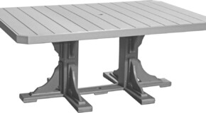 dove gray / slate p46rtdgs poly 4 x 6 rectangular table dove gray slate dining height