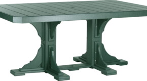 green p46rtg poly 4 x 6 rectangular table green dining height