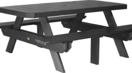 black p6rptbk poly 6 rectangular picnic table black