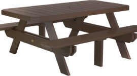 chestnut brown p6rptcbr poly 6 rectangular picnic table chestnut brown