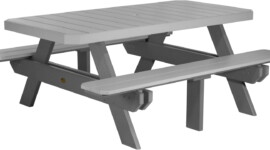dove gray / slate p6rptdgs poly 6 rectangular picnic table dove gray slate