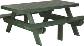 green p6rptg poly 6 rectangular picnic table green