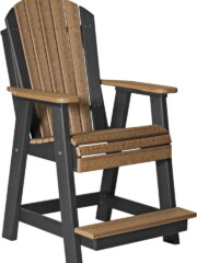 antique mahogany / black pabcamb poly adirondack balcony chair antique mahogany black