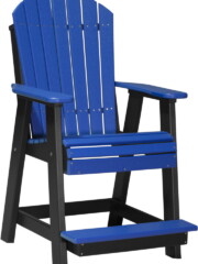 blue / black pabcbb poly adirondack balcony chair blue black