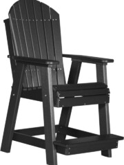 black pabcbk poly adirondack balcony chair black