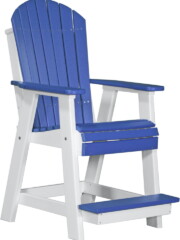 blue / white pabcbw poly adirondack balcony chair blue white