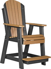 cedar / black pabccb poly adirondack balcony chair cedar black