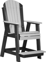 dove gray / black pabcdgb poly adirondack balcony chair dove gray black