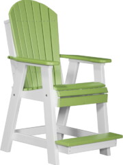 lime green / white pabclgw poly adirondack balcony chair lime green white