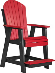 red / black pabcrb poly adirondack balcony chair red black