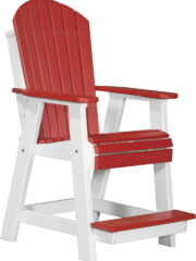 red / white pabcrw poly adirondack balcony chair red white