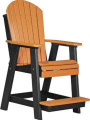 tangerine / black pabctb poly adirondack balcony chair tangerine black