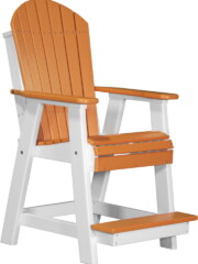 tangerine / white pabctw poly adirondack balcony chair tangerine white