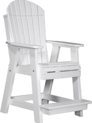 white pabcw poly adirondack balcony chair white