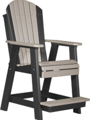 weatherwood / black pabcwwb poly adirondack balcony chair weatherwood black