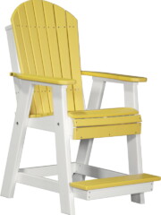 yellow / white pabcyw poly adirondack balcony chair yellow white