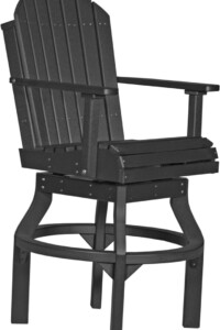 black pascbbk poly adirondack swivel chair bar height black