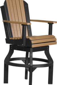 cedar / black pascbcb poly adirondack swivel chair bar height cedar black