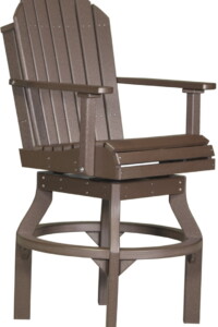 chestnut brown pascbcbr poly adirondack swivel chair bar height chestnut brown