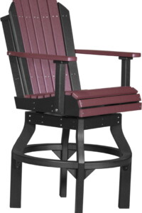 cherrywood / black pascbchb poly adirondack swivel chair bar height cherrywood black