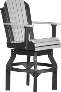 dove gray / black pascbdgb poly adirondack swivel chair bar height dove gray black