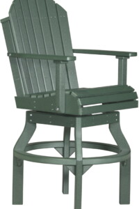 green pascbg poly adirondack swivel chair bar height green