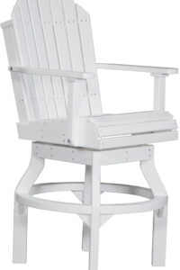 white pascbw poly adirondack swivel chair bar height white