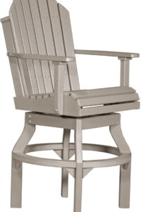 weatherwood pascbww poly adirondack swivel chair bar height weatherwood