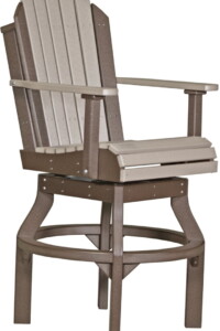 weatherwood / chestnut brown pascbwwcbr poly adirondack swivel chair bar height weatherwood chestnut brown