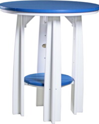 blue / white pbatbw poly balcony table blue white