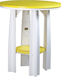 yellow / white pbatyw poly balcony table yellow white