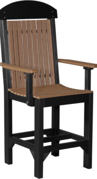 antique mahogany / black pcccamb poly captain chair counter height antique mahogany black