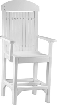 white pcccw poly captain chair counter height white