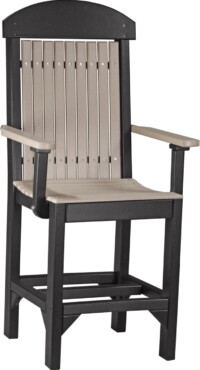 weatherwood / black pcccwwb poly captain chair counter height weatherwood black
