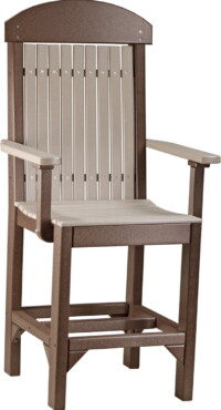 weatherwood / chestnut brown pcccwwcbr poly captain chair counter height weatherwood chestnut brown