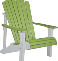 lime green / white pdaclgw poly deluxe adirondack chair lime green white