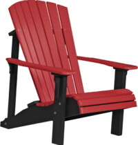 red / black pdacrb poly deluxe adirondack chair red black