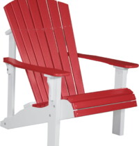 red / white pdacrw poly deluxe adirondack chair red white