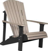 weatherwood / black pdacwwb poly deluxe adirondack chair weatherwood black