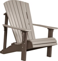 weatherwood / chestnut brown pdacwwcbr poly deluxe adirondack chair weatherwood chestnut brown