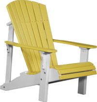 yellow / white pdacyw poly deluxe adirondack chair yellow white