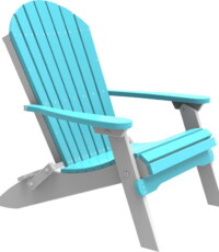 aruba blue / white pfacabw poly folding adirondack chair aruba blue white