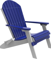 blue / white pfacbw poly folding adirondack chair blue white