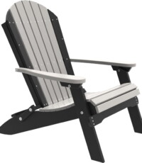 dove gray / black pfacdgb poly folding adirondack chair dove gray black