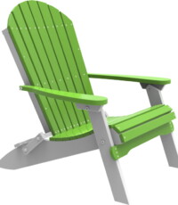 lime green / white pfaclgw poly folding adirondack chair lime green white