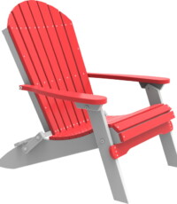 red / white pfacrw poly folding adirondack chair red white