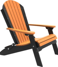 tangerine / black pfactb poly folding adirondack chair tangerine black
