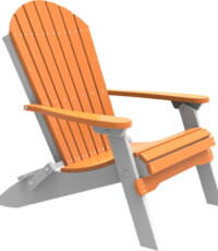tangerine / white pfactw poly folding adirondack chair tangerine white