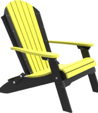 yellow / black pfacyb poly folding adirondack chair yellow black
