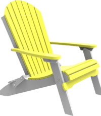 yellow / white pfacyw poly folding adirondack chair yellow white